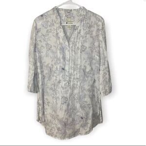 Malvin Hamburg - Germany I Love Linen M Floral 3/4 Sleeve Linen Tunic
